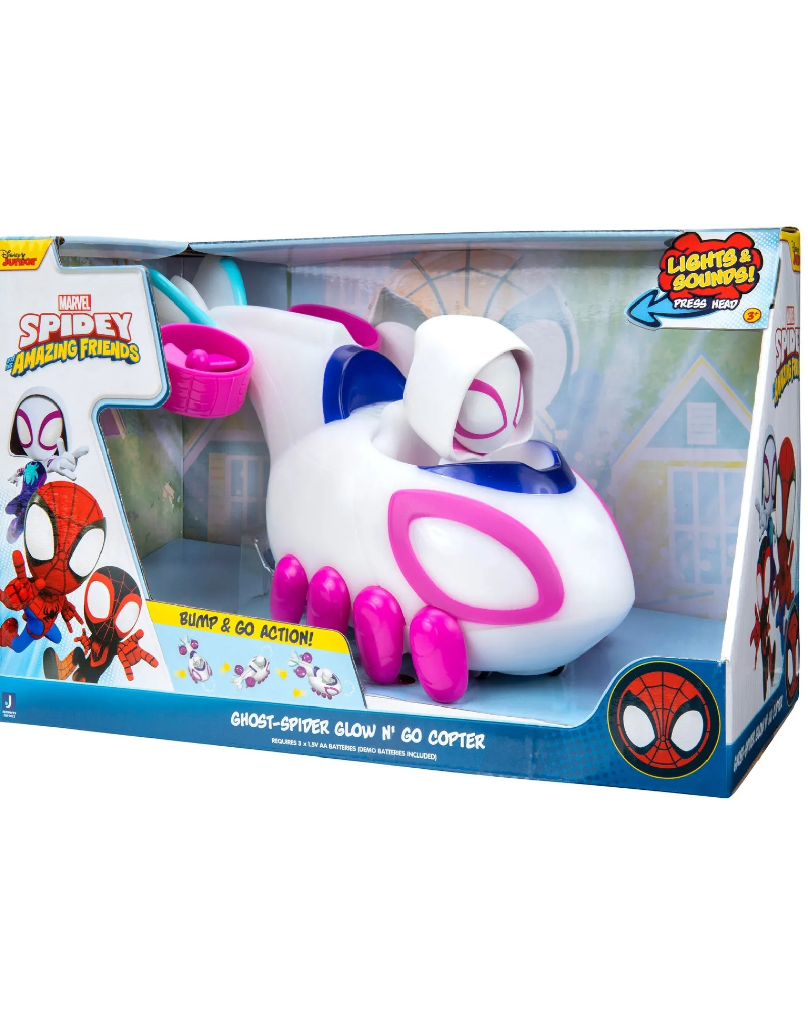Spidey and His Amazing Friends Ghost-Spider Glow N Go Copter Feature Vehicle Clearance